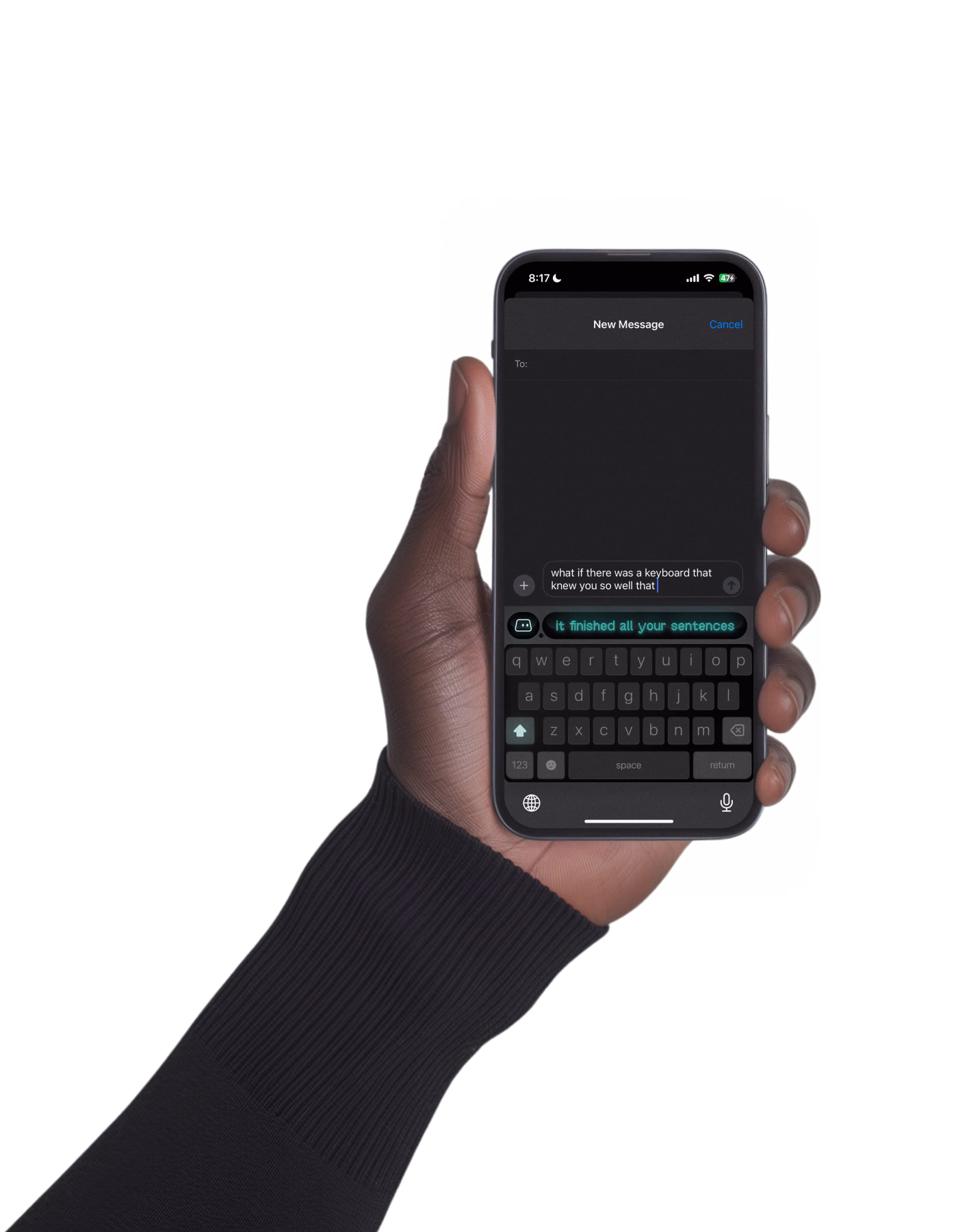 Slate keyboard on an iPhone