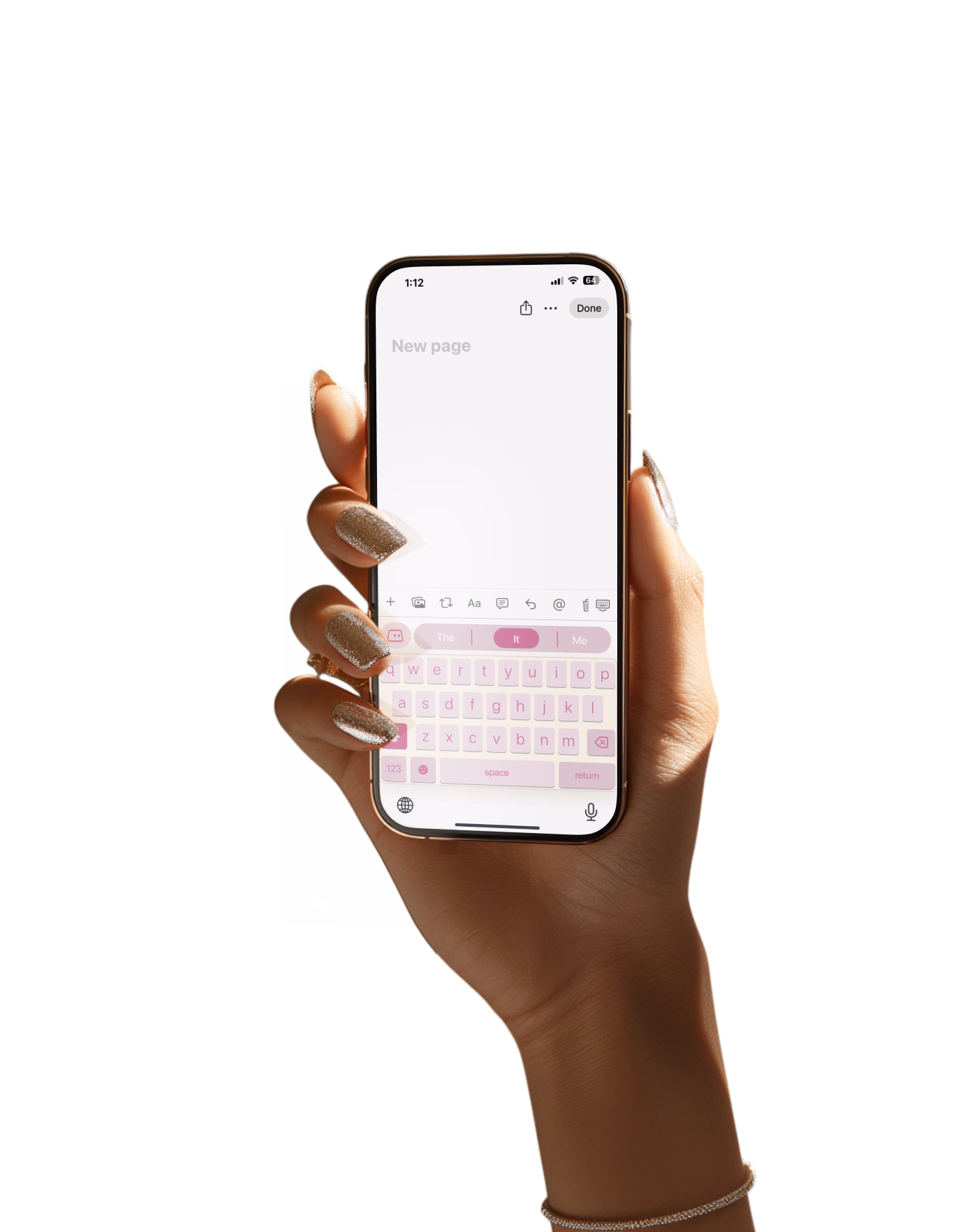 Slate keyboard in a messaging app